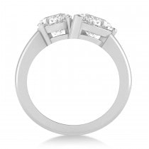 Oval/Pear Lab Grown Diamond Toi et Moi Ring 14k White Gold (4.50ct)