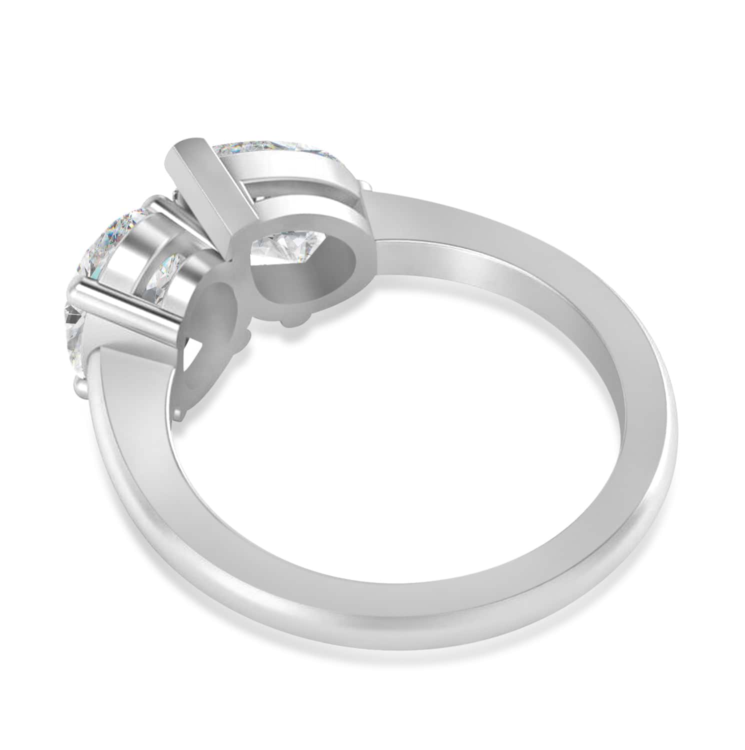 Oval/Pear Lab Grown Diamond Toi et Moi Ring 14k White Gold (4.50ct)