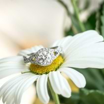 Twisted Infinity Engagement Ring Bridal Set 14k White Gold 0.27ct
