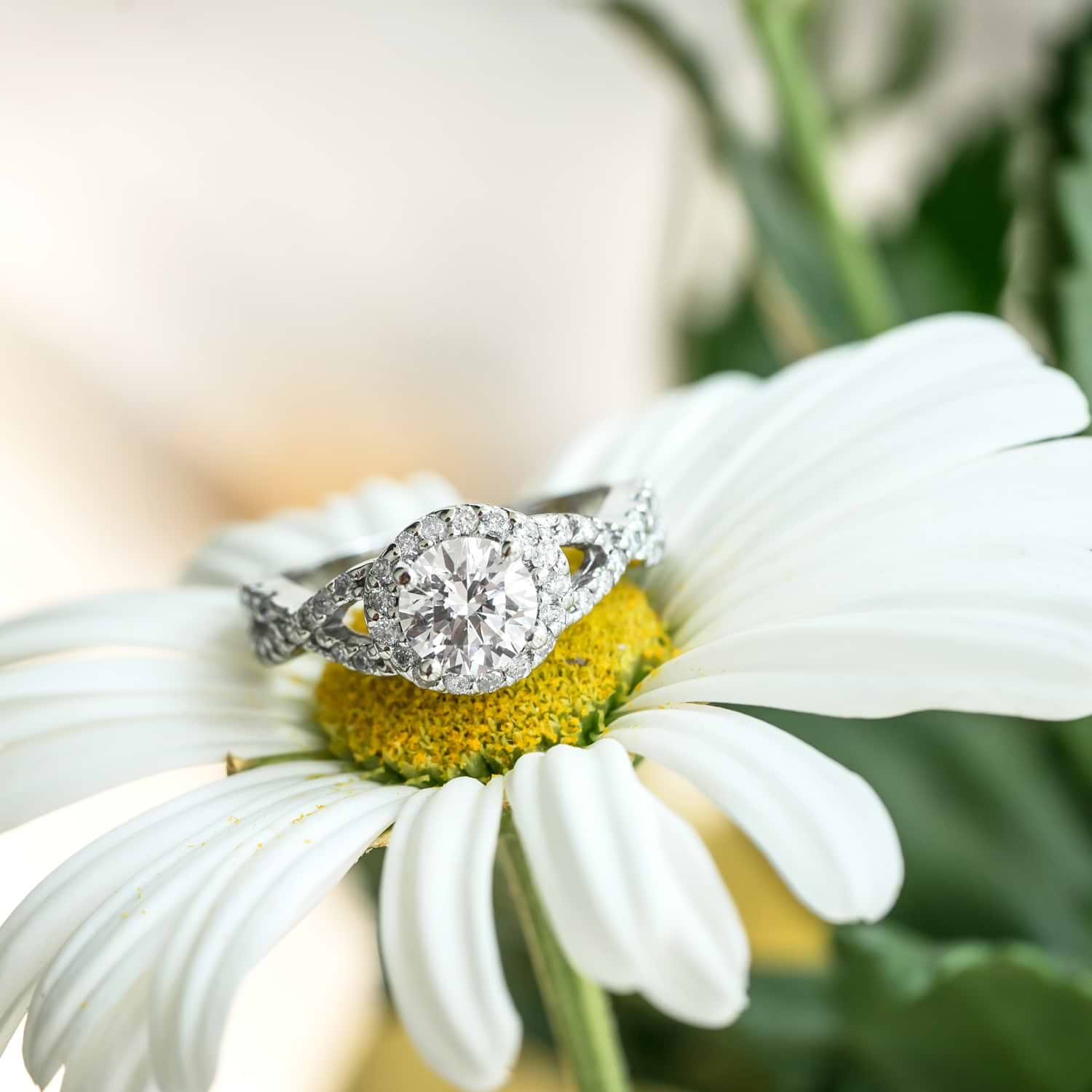 Twisted Infinity Engagement Ring Bridal Set 14k White Gold 0.27ct
