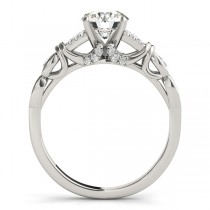 Diamond Antique Style Bridal Set Setting 14k White Gold (0.18ct)