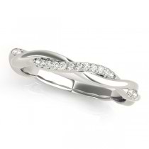 Diamond 6-Prong Twisted Bridal Set Setting 14k White Gold (0.19ct)