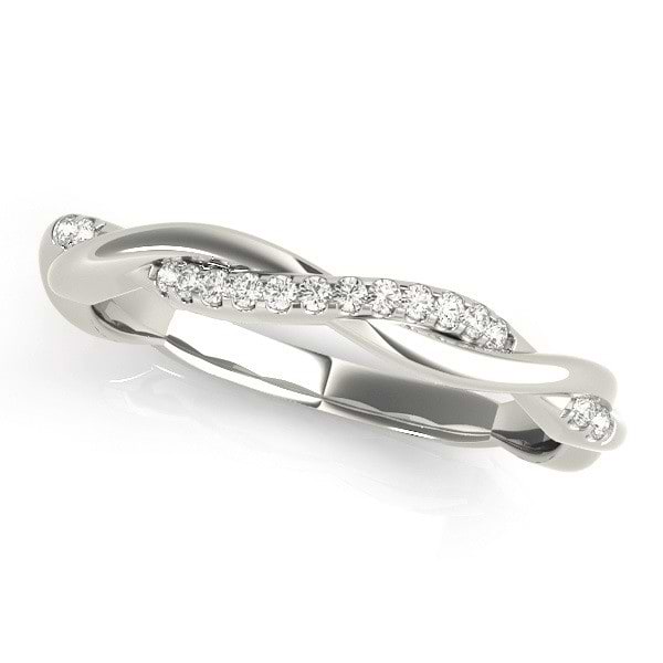 Diamond 6-Prong Twisted Bridal Set Setting 14k White Gold (0.19ct)
