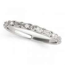 Diamond Antique Style Bridal Set 14k White Gold (0.07ct)