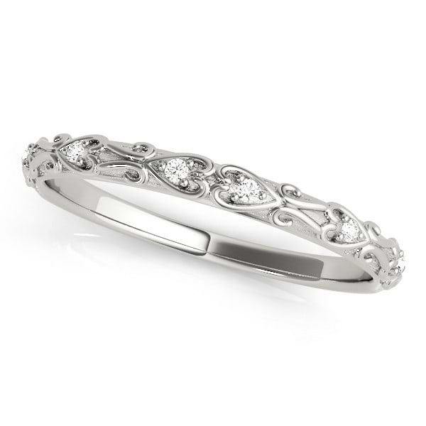 Diamond Antique Style Bridal Set 14k White Gold (0.07ct)
