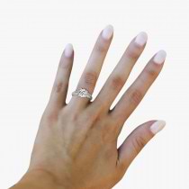 Diamond Antique Style Bridal Set 14k White Gold (0.07ct)