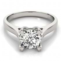 Solitaire Cathedral Prong-Set Engagement Ring Setting 14K White Gold