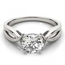 Solitaire Bypass Twisted Engagement Ring Setting 14k White Gold