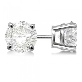 4-Prong Basket Round Diamond Stud Earrings