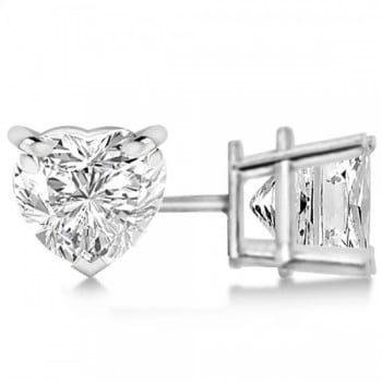 Heart-Cut Diamond Stud Earrings
