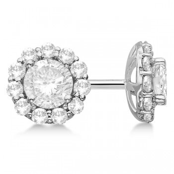 Halo Diamond Stud Earrings
