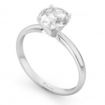 Four-Prong 14k White Gold Solitaire Engagement Ring Setting