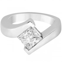 Princess Cut Tension Set Engagement Ring Setting 14k White Gold