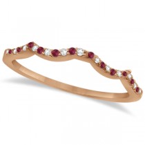 Ruby & Diamond Heart Infinity Heart Bridal Set 14k Rose Gold 1.75ct
