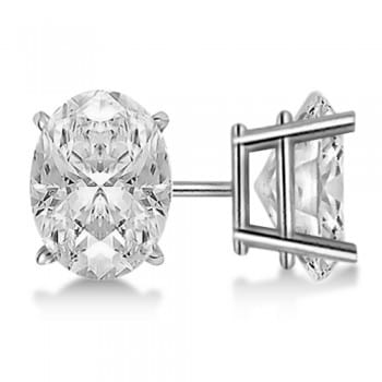Oval-Cut Diamond Stud Earrings