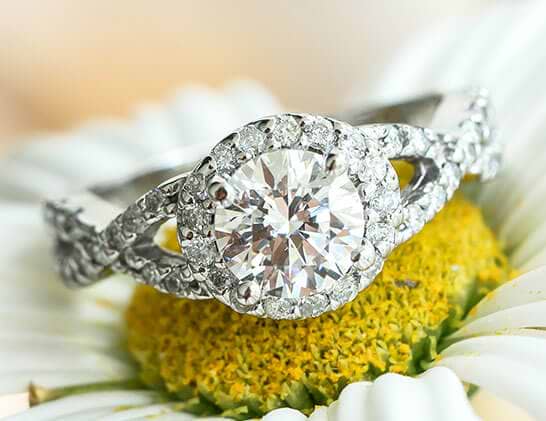 Twisted Infinity Engagement Ring Bridal Set 14k White Gold 0.27ct